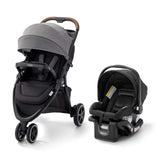 All-Terrain 3-Wheel Stroller Travel System Ready One-Hand Fold In-Seat Suspension