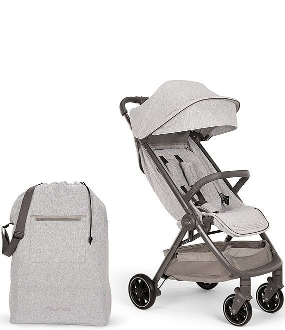 Nuna TRVL Self-Folding Sterling Compact Stroller - Ultra Portable Travel Companion