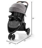 All-Terrain 3-Wheel Stroller Travel System Ready One-Hand Fold In-Seat Suspension
