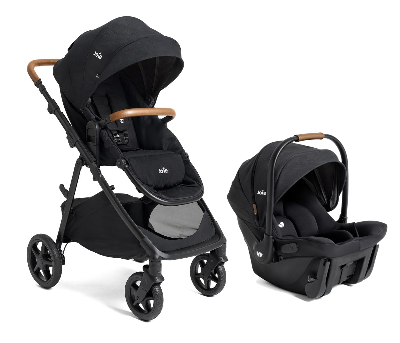 Joie Ginger And Mint Latch Travel System 4 In 1 With Base Free Infant Car Seat And All Terrain Stroller Shale Dark
