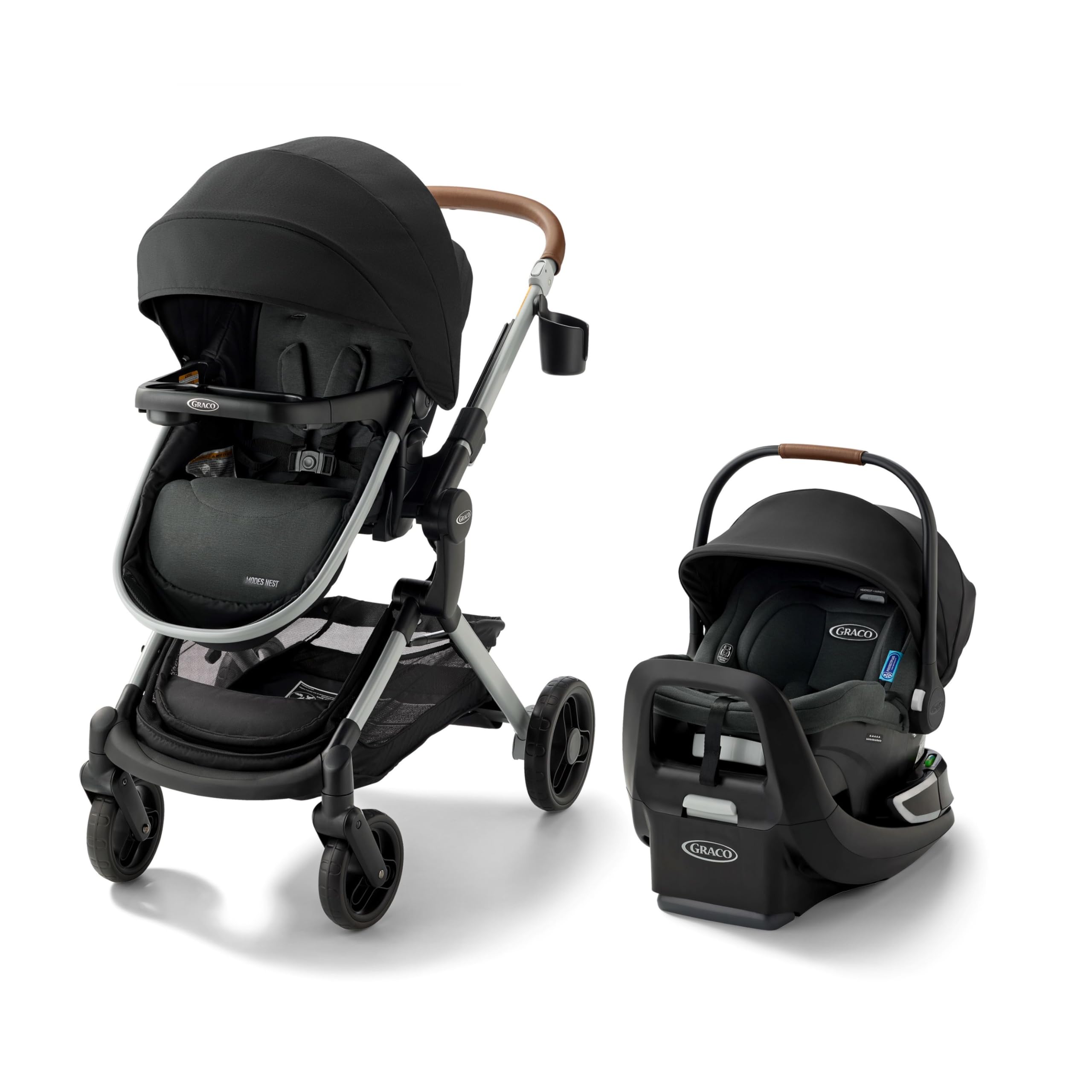 Graco Modes Nest 3in1 Travel System With SnugRide Turn and Slide Rotating Rear Facing Car Seat