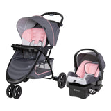Travel System With Infant Car Seat Pink One Hand Fold All Terrain Wheels