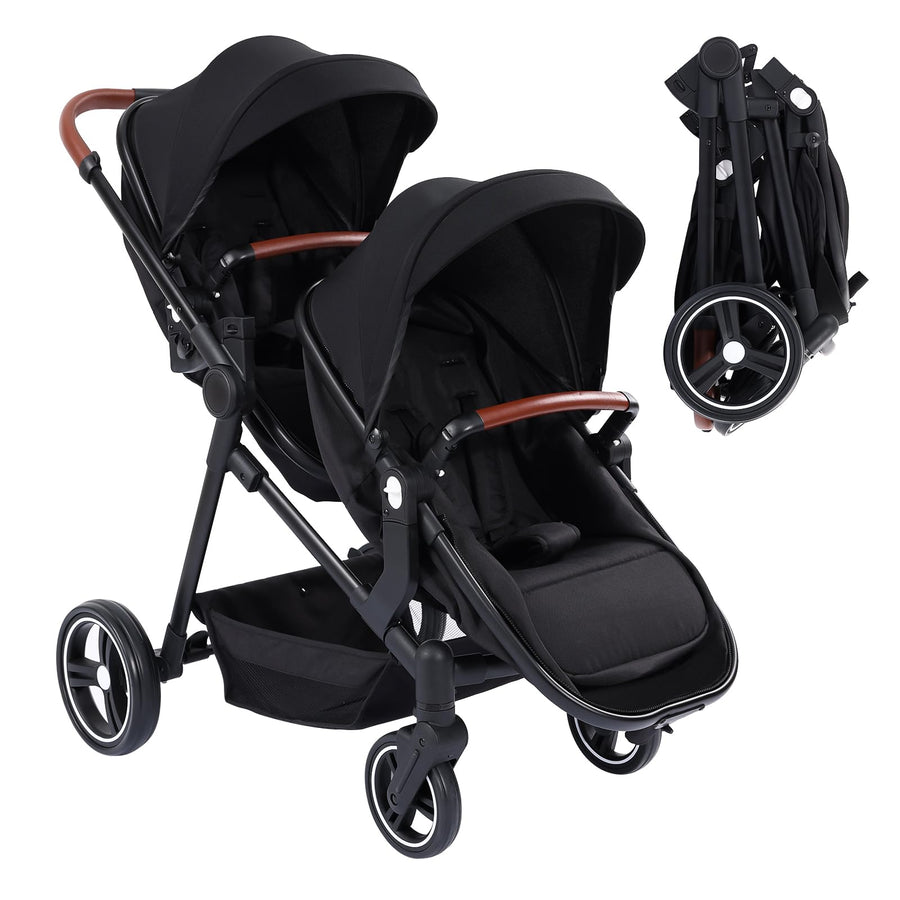 Tandem Stroller For Newborn And Toddler With Reversible Seats