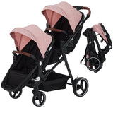 Tandem Stroller For Newborn And Toddler With Reversible Seats