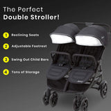 Ultralight Side By Side Double Stroller With Lightweight Frame
