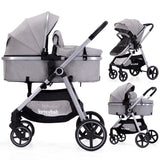 2-In-1 Baby Stroller Foldable With Reversible Seat For Infants And Toddlers 0-36 Months Beige
