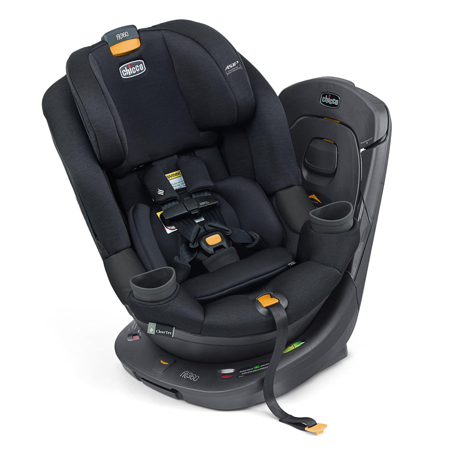 Chicco Fit360 ClearTex Rotating Convertible Car Seat With 360 Degree Rotation And Lever Lock System Obsidian Black
