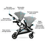 2 Point 0 Double Stroller Folds Like a Single for Easy Transport