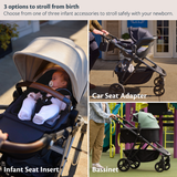 Single Stroller 3.0 - Premium Lie Flat Bassinet And Car Seat Adapter Compatibility