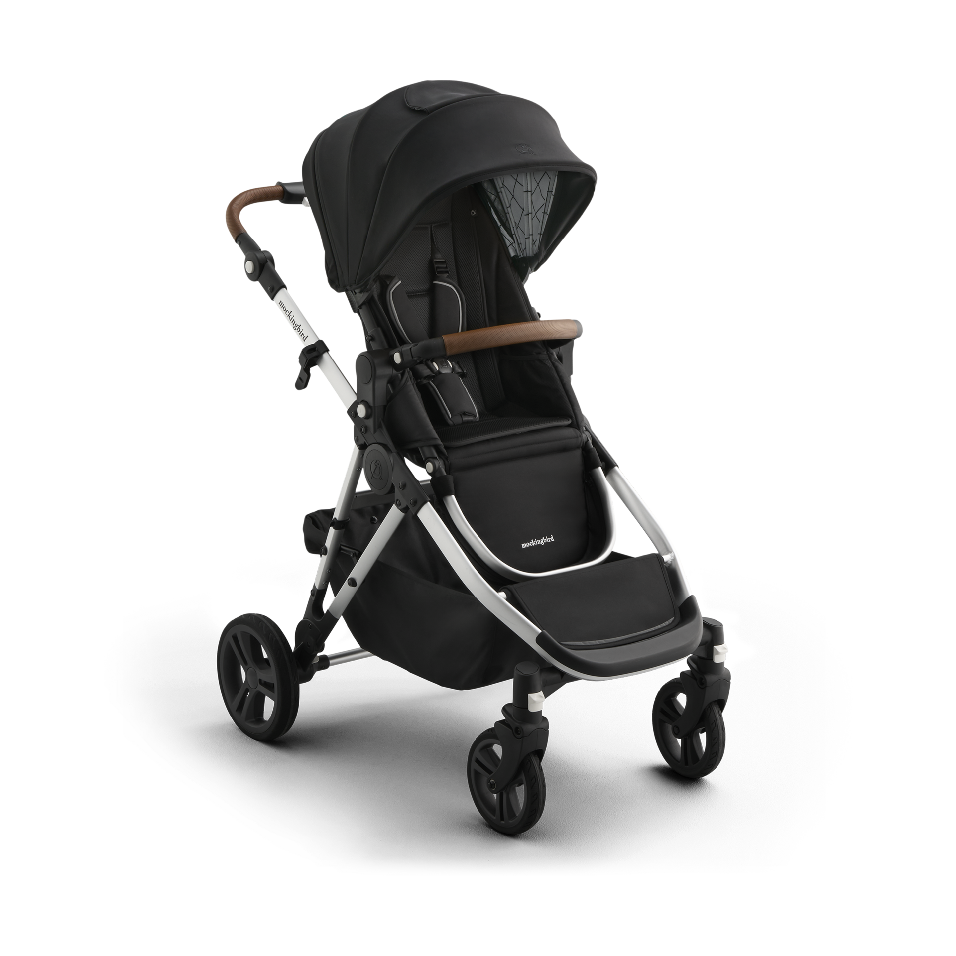 Mockingbird Single-to-Double Stroller 3 Point 0 - Birth to Toddler With Lie-Flat Bassinet and Forty Car Seat Adapters